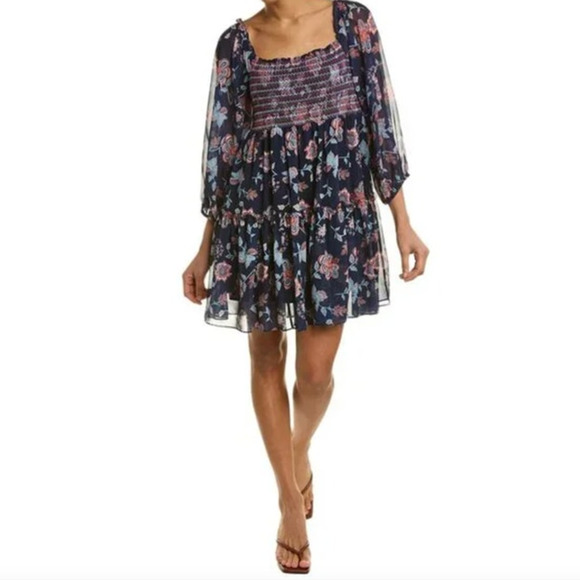 SACHIN + BABI Dress Size M Evening Gown NEW LOLA Dress Botanical Mini Smocked - Picture 10 of 12